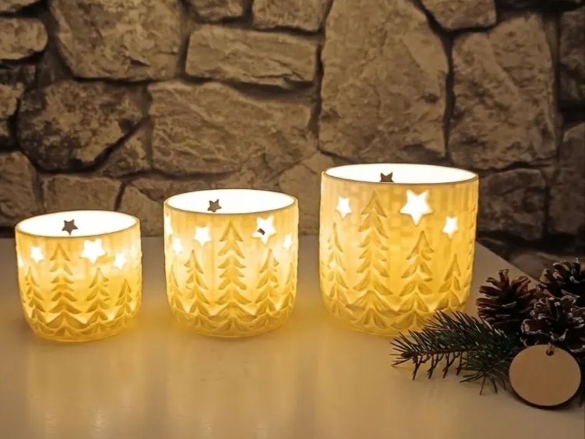 Winterwald LED Teelicht Hülle Set 3